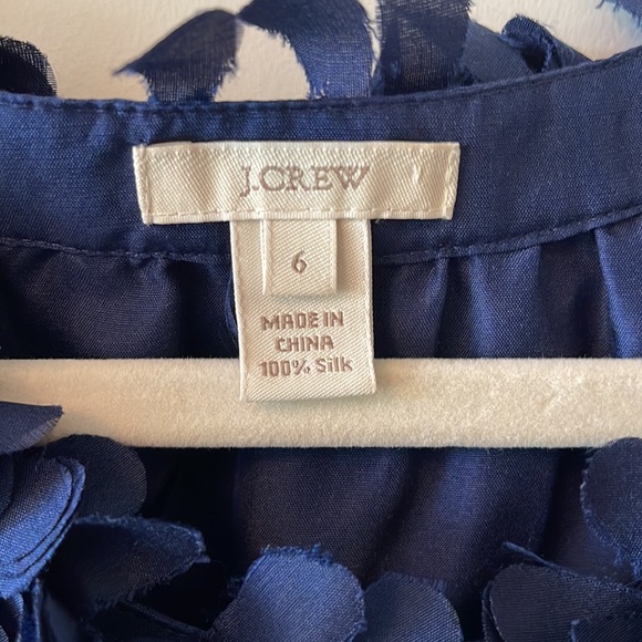 Navy Blue sleeveless button down blouse with decorative neck, J.Crew size 6 - Picture 4 of 5